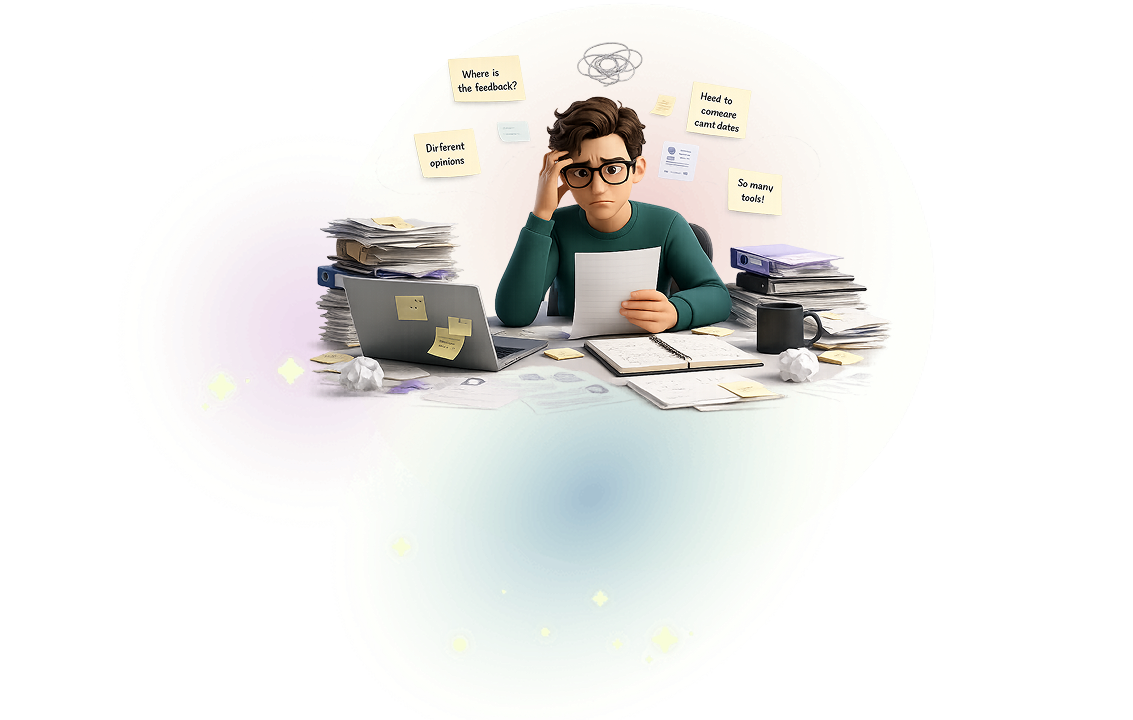 Stressed recruiter overwhelmed by manual hiring workload